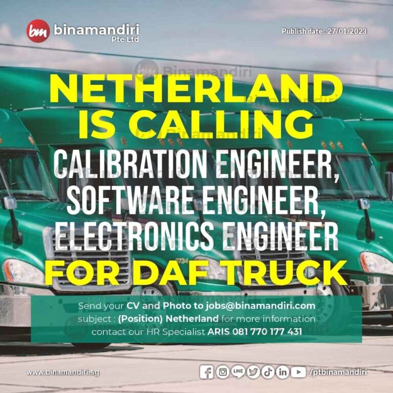 Netherland is calling, Calibration Engineer, Software Engineer, Electronic Engineer for DAF Truck