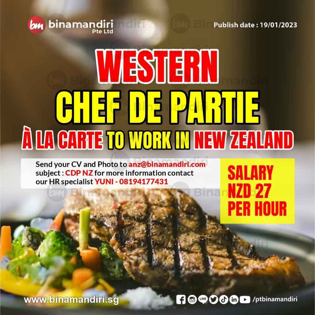 Western Chef de Partie A La Carte to work in New Zealand